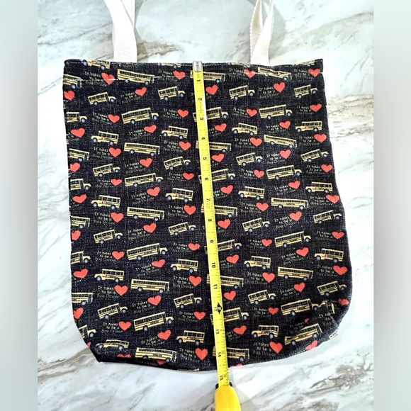 New Custom Made It Takes Heart to be a Bus Driver Canvas Zippered Tote Bag - Picture 5 of 7